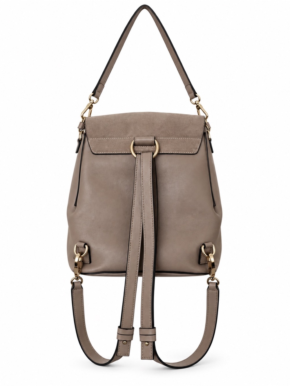 Chloé Faye Motty Grey Leather & Suede Convertible Backpack - Picture 3 of 5